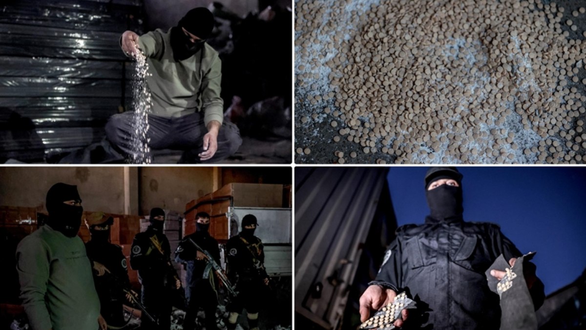 Suriye’de devrik rejimin uyuşturucu sevkiyatı için kullandığı depo görüntülendi